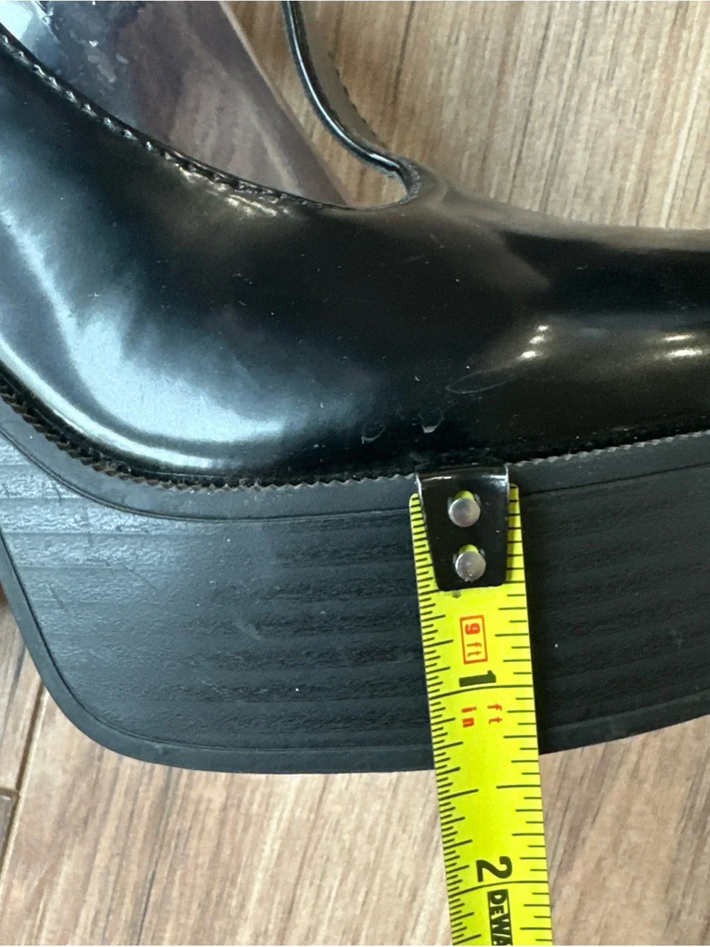 Madden Girl Roony Mary Jane t-Strap Chunky Platform Sz 10 Black Patent Y2K Style